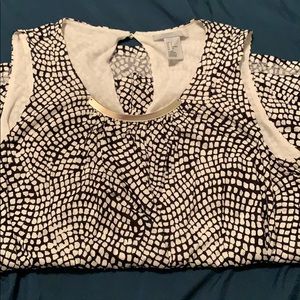 H&M blouse size S. Black and white; gold accent